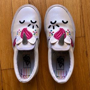 Vans Flour Shop X slip on unicorn rainbow shoes size kids 12.5.
